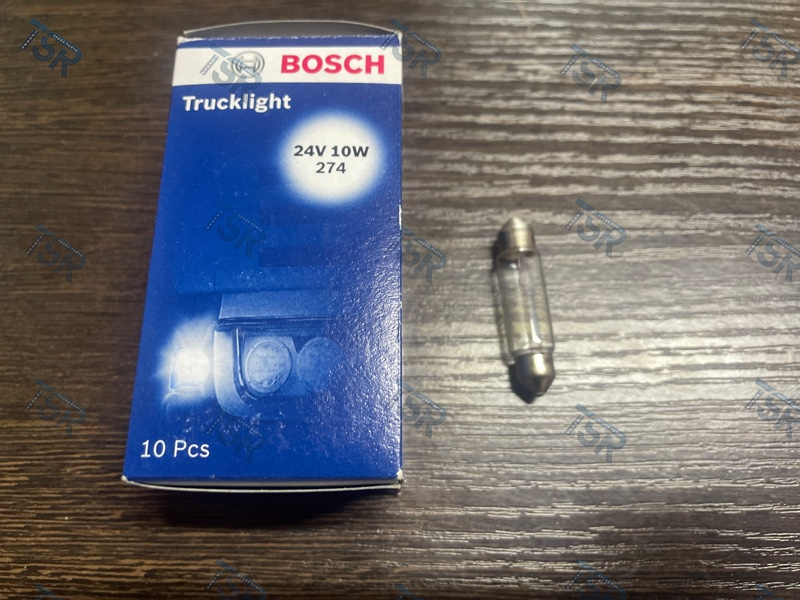 Лампа накаливания C10W Lisse 41X11 24V 10W SV8,5