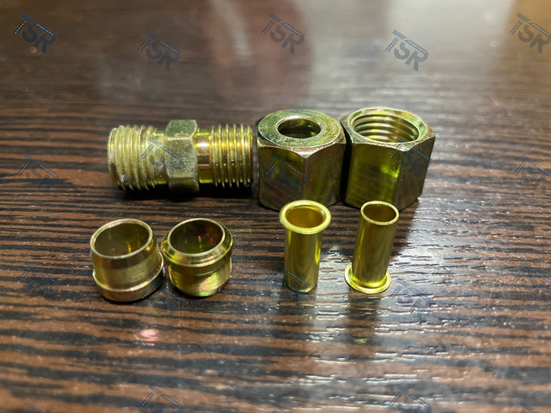 Фитинг прямой трубок пневмосистемы латунный , разборный d8*d8