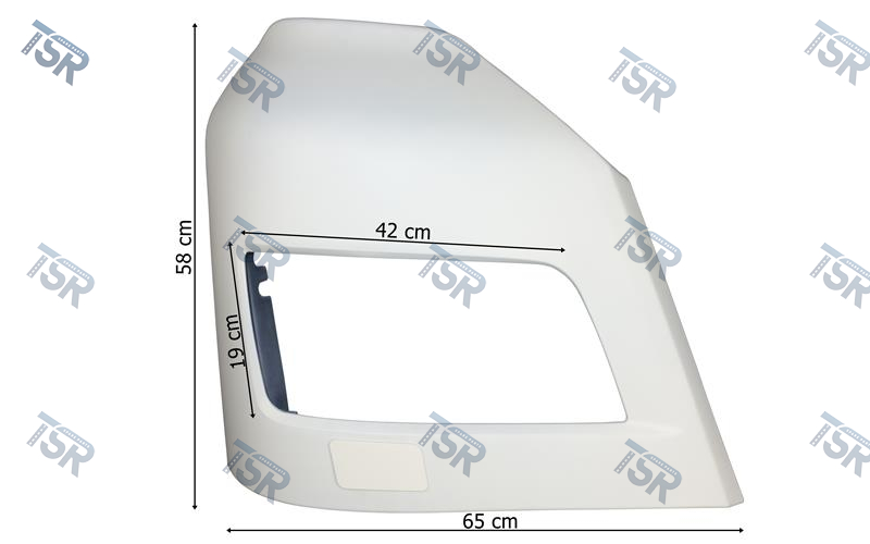 Панель фары правая (с омывателем фары, грунт) (TGX euro-6)
