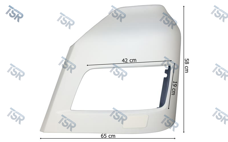 Панель фары левая (с омывателем фары, грунт) (TGX euro-6)