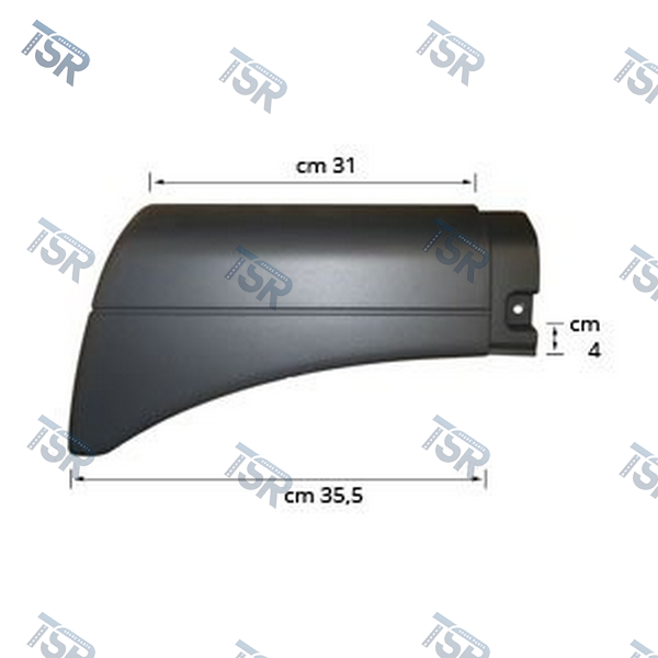 Расширитель брызговика левый, короткий 36 см (с вырезом) (TGL, TGM)
