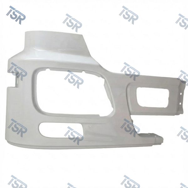 Секция бампера боковая правая белая, с отверстием ПТФ и воздухозаборником (ACTROS MP3)