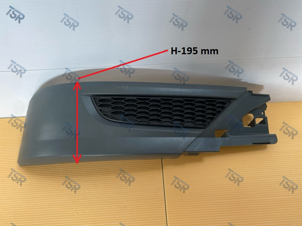 Правая часть бампера в сборе (с заглушкой) H=195